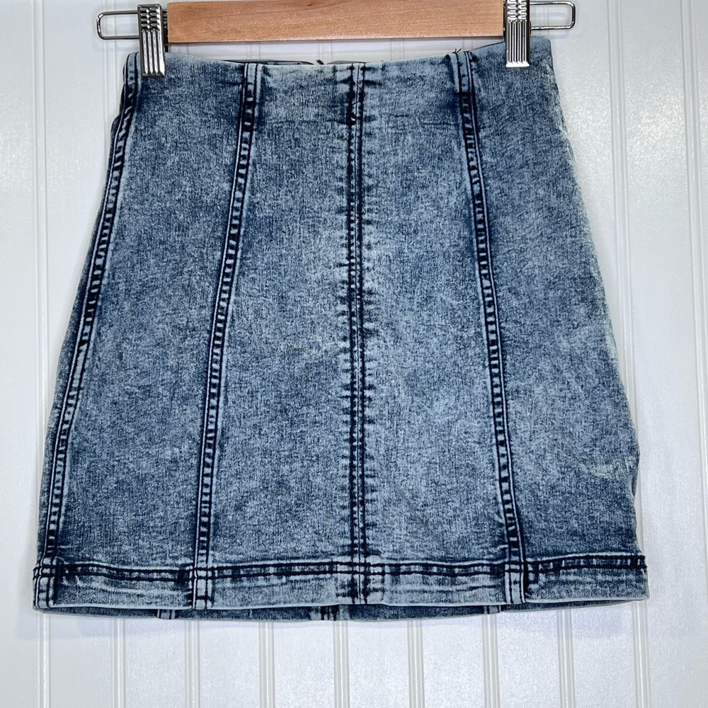 Free People Denim Mini Skirt Size 2 Stonewash Jeanskirt